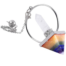 Load image into Gallery viewer, Reiki 7 Chakra Stone Pyramid Prism Pendulum for Dowsing,Energy Balancing Pendant
