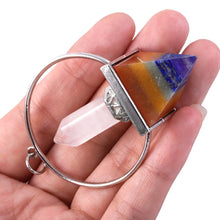 Load image into Gallery viewer, Reiki 7 Chakra Stone Pyramid Prism Pendulum for Dowsing,Energy Balancing Pendant
