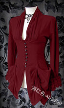 Load image into Gallery viewer, Medieval Corset Shirt Solid color V-neck long-sleeved top
