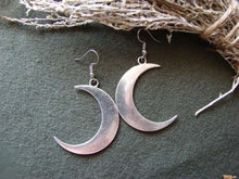 Load image into Gallery viewer, Big Crescent Moon Bronze Long Earrings
