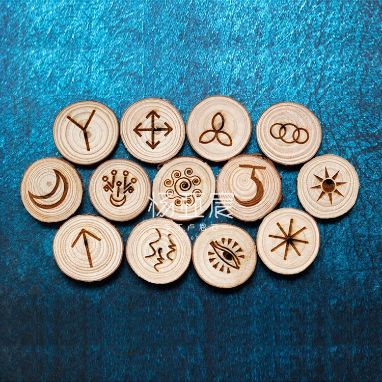 13pcs/set handmade wood Viking runes Gypsy