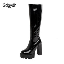 Load image into Gallery viewer, Patent Leather Platform Long Boots
