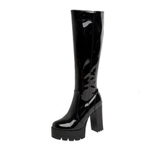 Load image into Gallery viewer, Patent Leather Platform Long Boots
