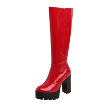 Load image into Gallery viewer, Patent Leather Platform Long Boots
