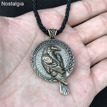 Load image into Gallery viewer, Odin Raven Amulet Viking Necklace
