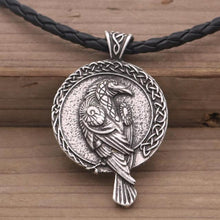 Load image into Gallery viewer, Odin Raven Amulet Viking Necklace
