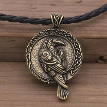 Load image into Gallery viewer, Odin Raven Amulet Viking Necklace
