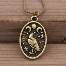 Load image into Gallery viewer, Odin Raven Amulet Viking Necklace
