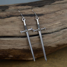 Load image into Gallery viewer, Witch Silver Sword Hand Dangle Earring
