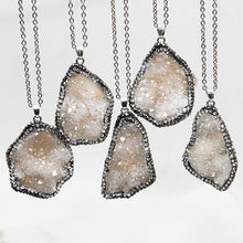 Load image into Gallery viewer, Druzy Cluster Electroplated With Crystal Necklace
