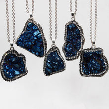 Load image into Gallery viewer, Druzy Cluster Electroplated With Crystal Necklace
