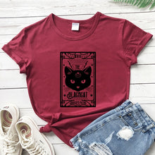 Load image into Gallery viewer, The Black Cat Crossed Paths T-shirt
