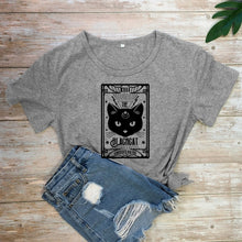 Load image into Gallery viewer, The Black Cat Crossed Paths T-shirt
