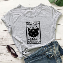 Load image into Gallery viewer, The Black Cat Crossed Paths T-shirt
