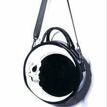 Load image into Gallery viewer, Women PU Handbag Moon Print Round Black Handbag
