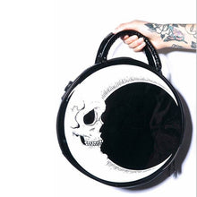 Load image into Gallery viewer, Women PU Handbag Moon Print Round Black Handbag
