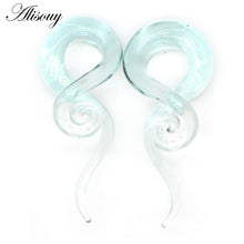 Load image into Gallery viewer, 2pcs Pyrex Glass Ear Plugs Tunnel Ear Spiral Taper Cartilage Earring Gauges
