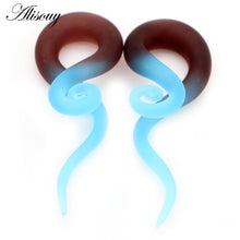 Load image into Gallery viewer, 2pcs Pyrex Glass Ear Plugs Tunnel Ear Spiral Taper Cartilage Earring Gauges
