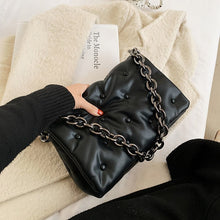 Load image into Gallery viewer, Leather Underarm Bag with Chain
