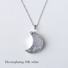 Load image into Gallery viewer, 18K Gold White Moon Druzy Pendant Necklace
