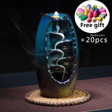 Load image into Gallery viewer, Incense Holder Ceramic Backflow Waterfall Smoke Incense Burner
