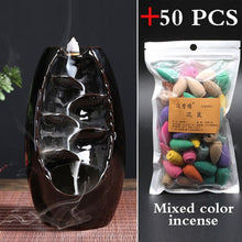 Load image into Gallery viewer, Incense Holder Ceramic Backflow Waterfall Smoke Incense Burner
