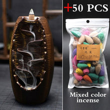 Load image into Gallery viewer, Incense Holder Ceramic Backflow Waterfall Smoke Incense Burner
