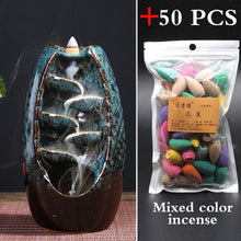 Load image into Gallery viewer, Incense Holder Ceramic Backflow Waterfall Smoke Incense Burner
