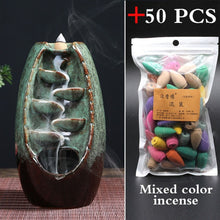 Load image into Gallery viewer, Incense Holder Ceramic Backflow Waterfall Smoke Incense Burner
