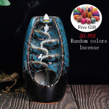 Load image into Gallery viewer, Incense Holder Ceramic Backflow Waterfall Smoke Incense Burner
