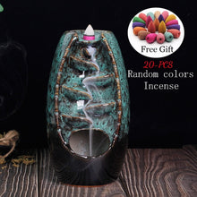 Load image into Gallery viewer, Incense Holder Ceramic Backflow Waterfall Smoke Incense Burner
