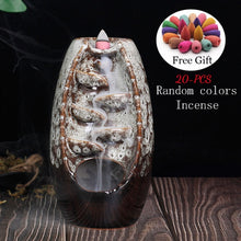 Load image into Gallery viewer, Incense Holder Ceramic Backflow Waterfall Smoke Incense Burner
