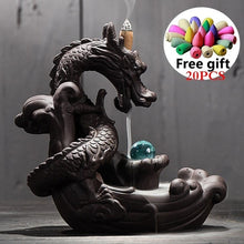 Load image into Gallery viewer, Incense Holder Ceramic Backflow Waterfall Smoke Incense Burner
