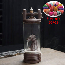 Load image into Gallery viewer, Incense Holder Ceramic Backflow Waterfall Smoke Incense Burner
