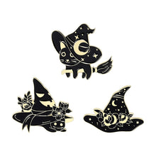 Load image into Gallery viewer, Cat Moon Hat Pins
