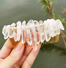 Load image into Gallery viewer, Raw crystal hair comb
