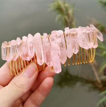 Load image into Gallery viewer, Raw crystal hair comb
