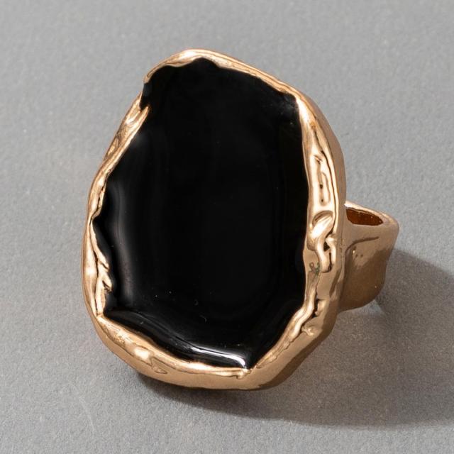 Black Stone Gold Ring