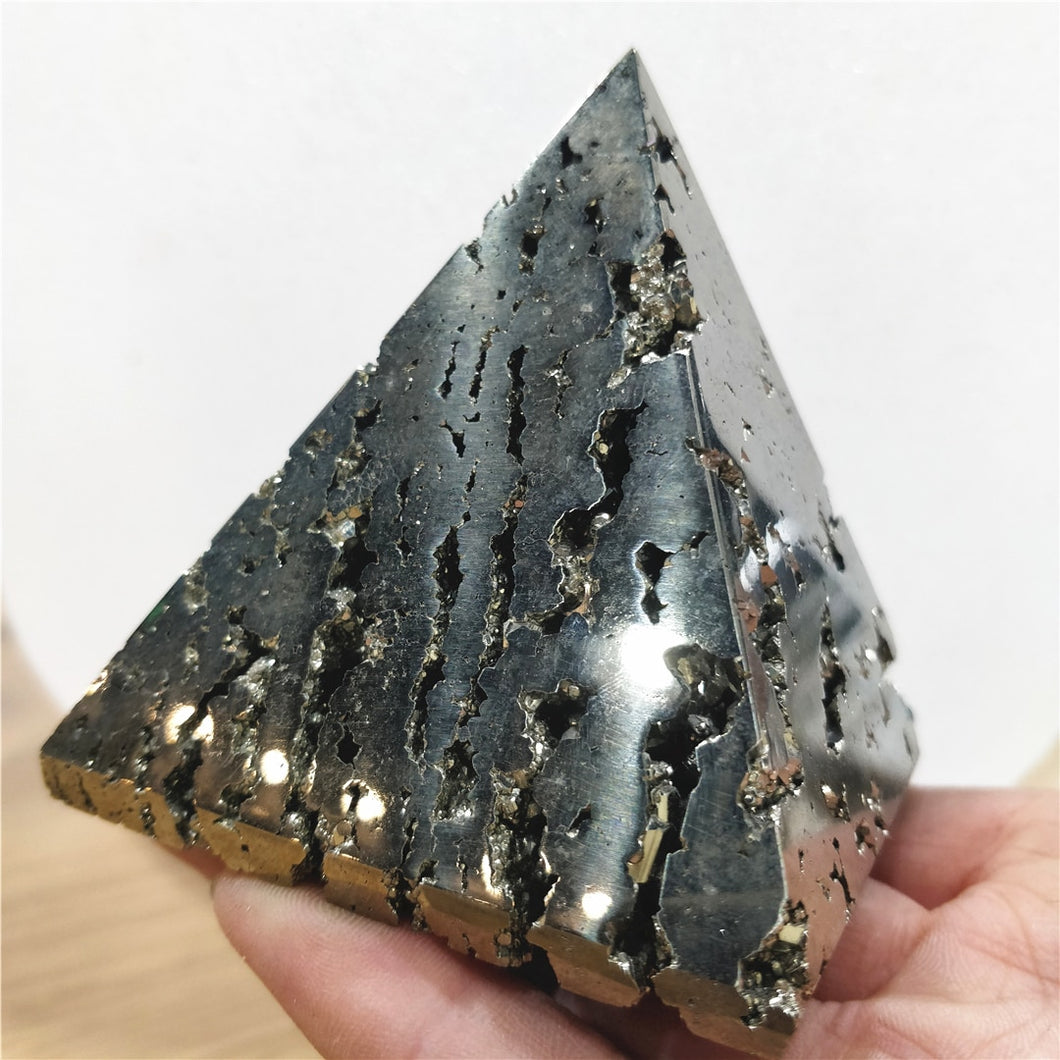 Natural Yellow Pyrite Pyramid