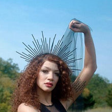 Load image into Gallery viewer, Gold Spike Halo Crown Headpiece
