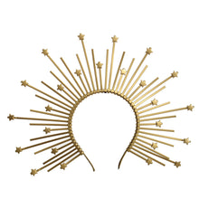 Load image into Gallery viewer, Gold Spike Halo Crown Headpiece
