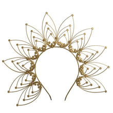 Load image into Gallery viewer, Gold Spike Halo Crown Headpiece
