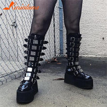 Load image into Gallery viewer, Metal Gothic Platform Boots
