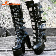 Load image into Gallery viewer, Metal Gothic Platform Boots
