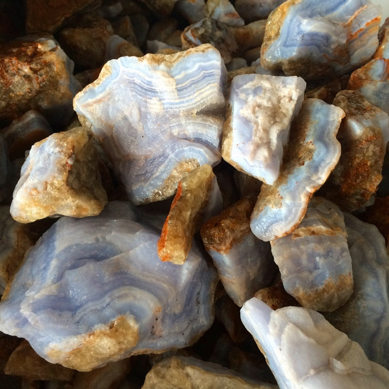 Natural Blue Chalcedony Agate Stone Minerals