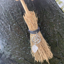 Load image into Gallery viewer, Mini Witch Broom Tiny Wiccan Altar Pendant
