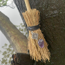 Load image into Gallery viewer, Mini Witch Broom Tiny Wiccan Altar Pendant
