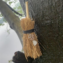 Load image into Gallery viewer, Mini Witch Broom Tiny Wiccan Altar Pendant
