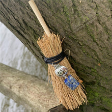 Load image into Gallery viewer, Mini Witch Broom Tiny Wiccan Altar Pendant
