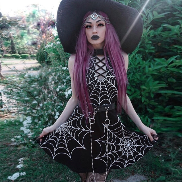 Off Shoulder Spiderweb Dress